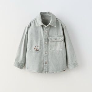 Zara snoopy denim overshirt 12-18 months